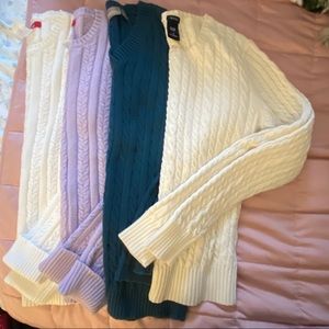 Lot of 4 Cable Knit Sweaters Size M